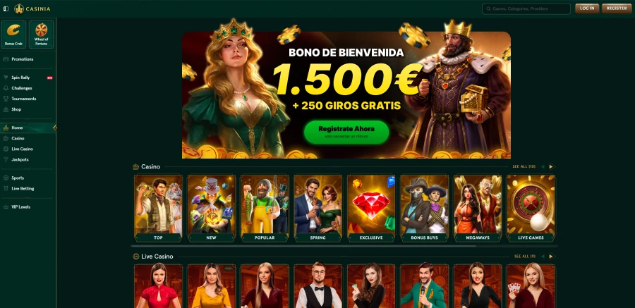 Bono de recarga en Casinia Casino: ventajas y condiciones